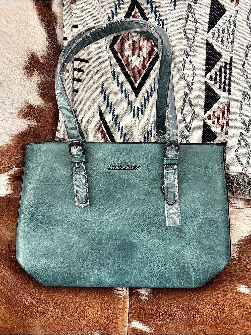 Montana West Tote Bag in turquoise NWT
